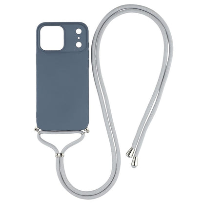 For iPhone 17 Pro Max Case Soft TPU Fiber Lining Phone Cover with Shoulder Strap