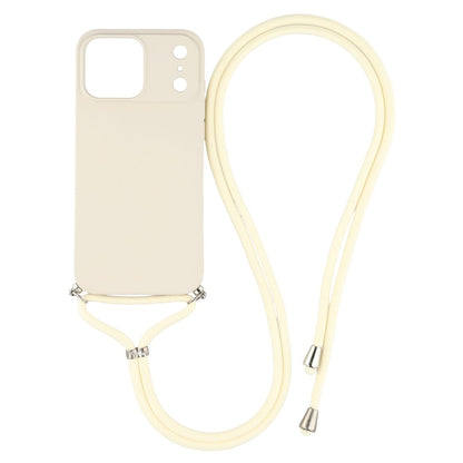 For iPhone 17 Pro Max Case Soft TPU Fiber Lining Phone Cover with Shoulder Strap