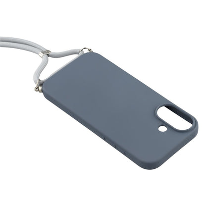 For iPhone 17 Case Soft TPU Fiber Lining Phone Cover with Shoulder Strap