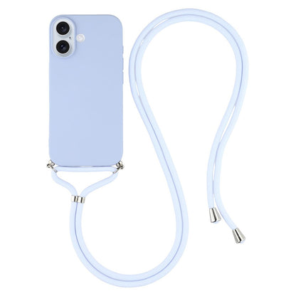 For iPhone 17 Case Soft TPU Fiber Lining Phone Cover with Shoulder Strap