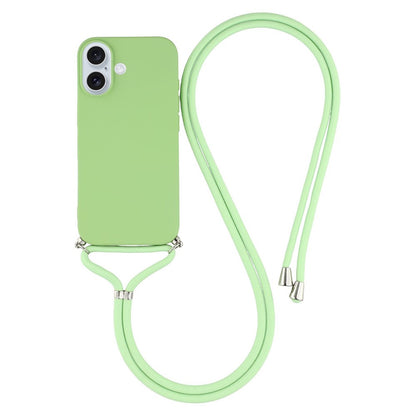 For iPhone 17 Case Soft TPU Fiber Lining Phone Cover with Shoulder Strap