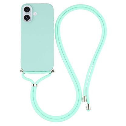 For iPhone 17 Case Soft TPU Fiber Lining Phone Cover with Shoulder Strap
