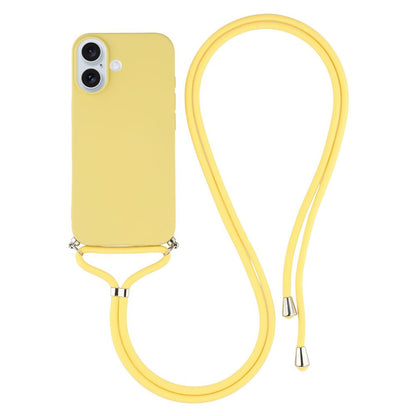 For iPhone 17 Case Soft TPU Fiber Lining Phone Cover with Shoulder Strap