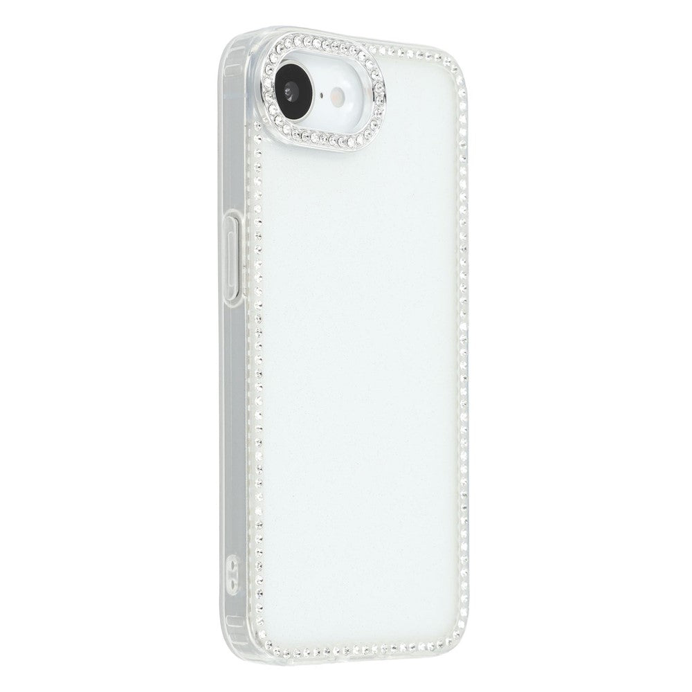 For iPhone 17e / 16e Case Rhinestone Edge Glitter Back TPU + PC IMD Phone Cover