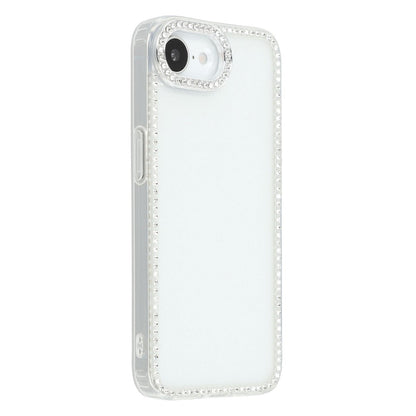 For iPhone 17e / 16e Case Rhinestone Edge Glitter Back TPU + PC IMD Phone Cover
