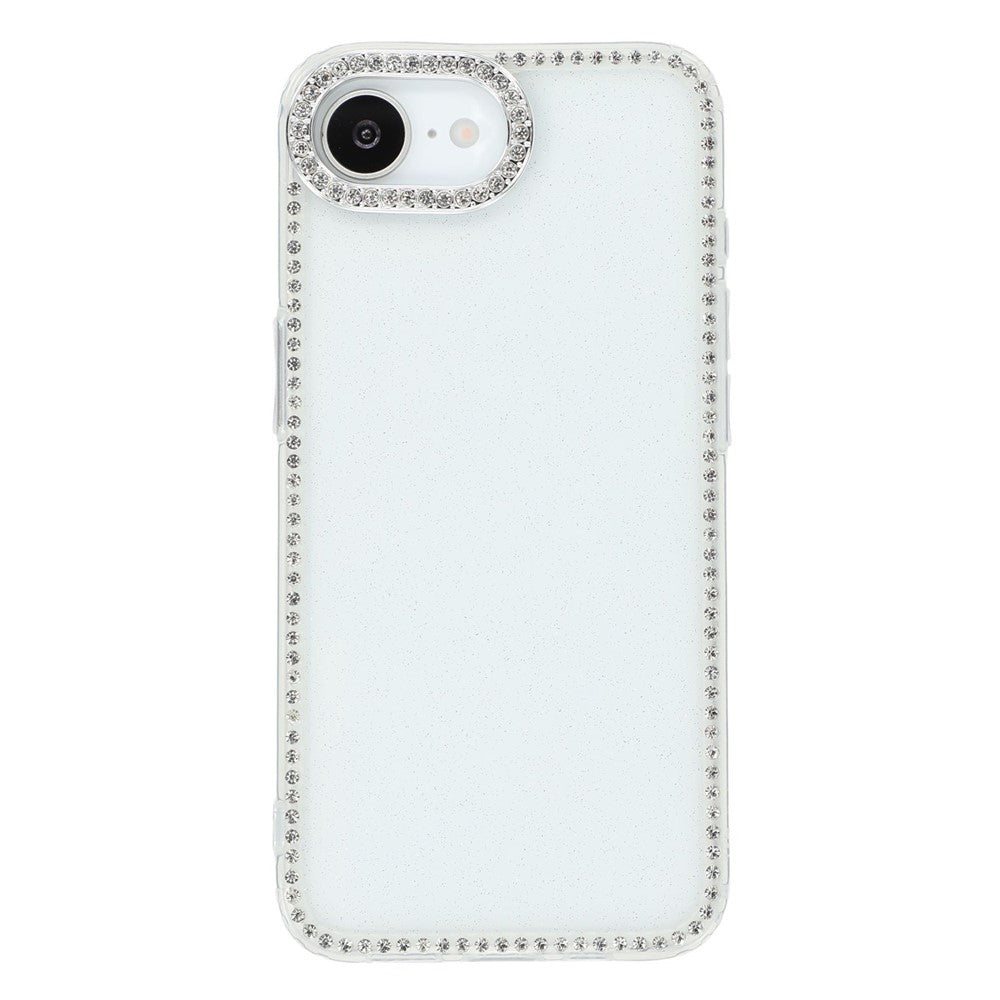 For iPhone 17e / 16e Case Rhinestone Edge Glitter Back TPU + PC IMD Phone Cover