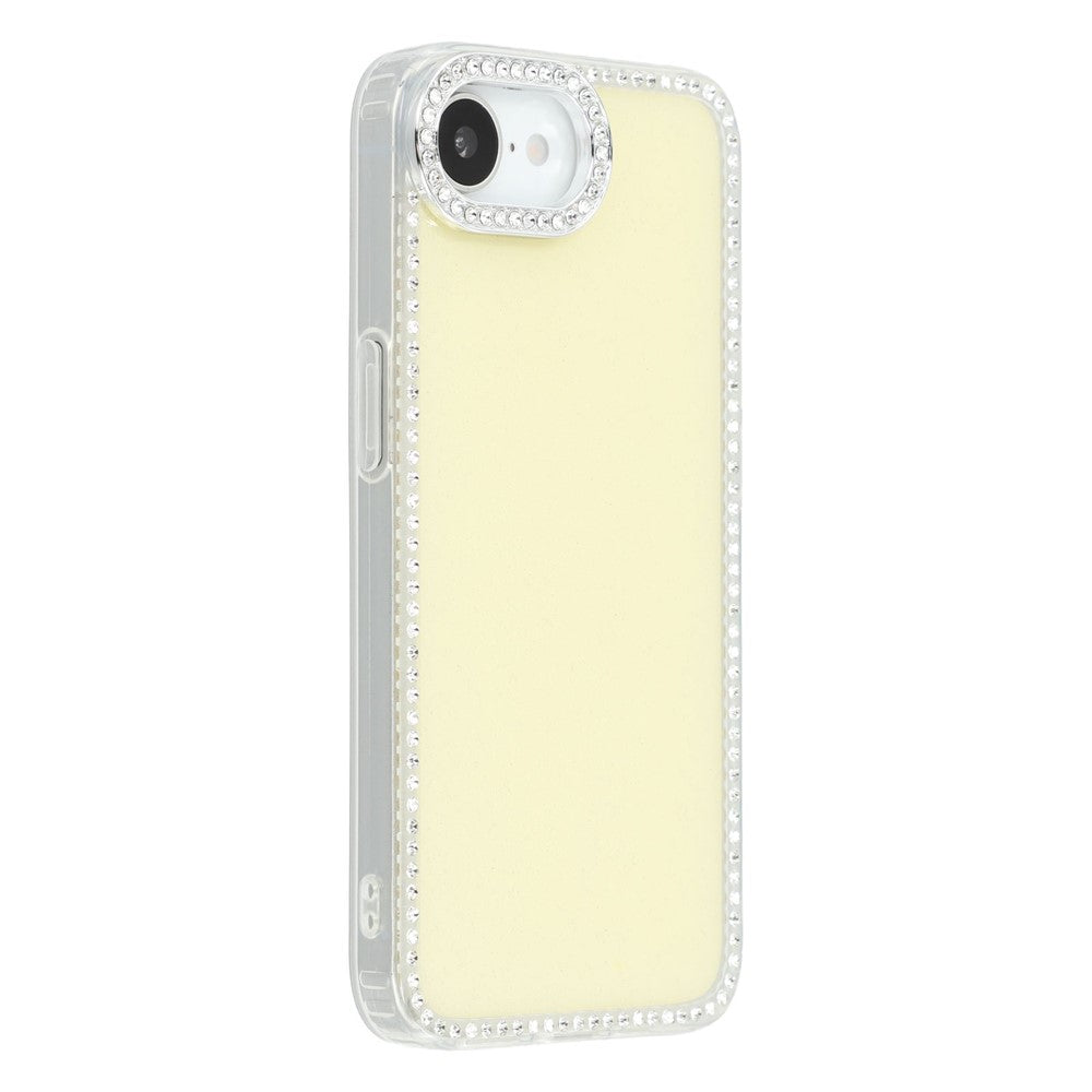 For iPhone 17e / 16e Case Rhinestone Edge Glitter Back TPU + PC IMD Phone Cover