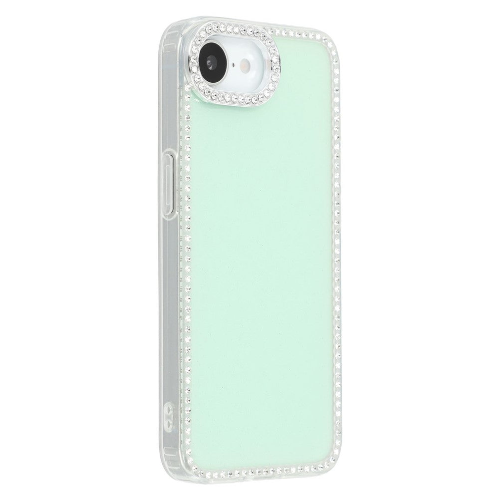 For iPhone 17e / 16e Case Rhinestone Edge Glitter Back TPU + PC IMD Phone Cover