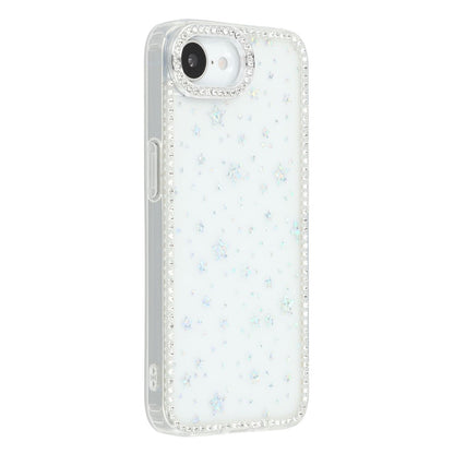 For iPhone 17e / 16e Case Rhinestone Edge Glitter Back TPU + PC IMD Phone Cover