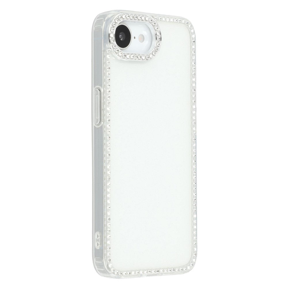 For iPhone 17e / 16e Case Rhinestone Edge Glitter Back TPU + PC IMD Phone Cover
