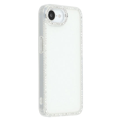 For iPhone 17e / 16e Case Rhinestone Edge Glitter Back TPU + PC IMD Phone Cover