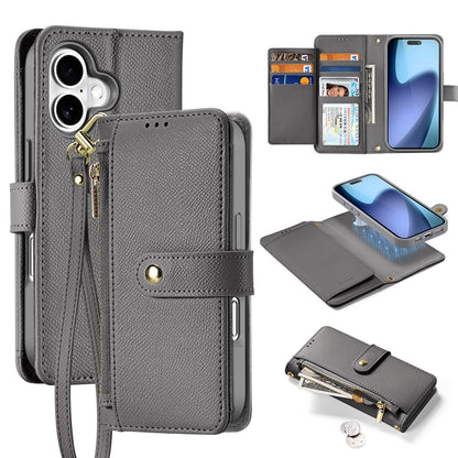 DUX DUCIS For iPhone 17 Case  Lawa Series Detachable Magnetic Cowhide Leather Cover Zipper Wallet