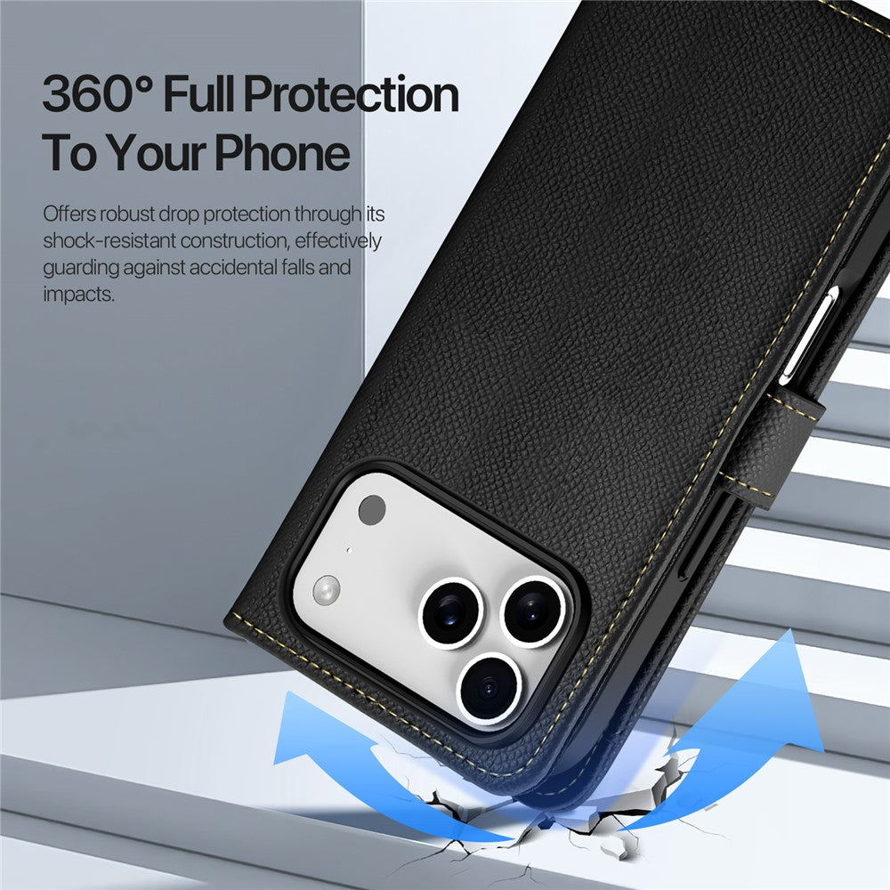DUX DUCIS For iPhone 17 Pro Case  Lawa Series Detachable Magnetic Cowhide Leather Cover Zipper Wallet