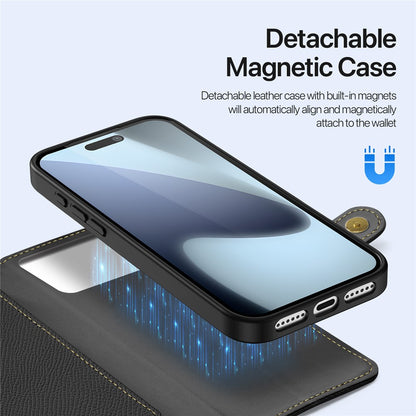 DUX DUCIS For iPhone 17 Pro Case  Lawa Series Detachable Magnetic Cowhide Leather Cover Zipper Wallet