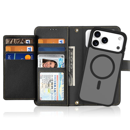 DUX DUCIS For iPhone 17 Pro Max Case  Lawa Series Detachable Magnetic Cowhide Leather Cover Zipper Wallet