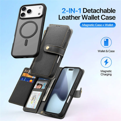 DUX DUCIS For iPhone 17 Pro Max Case  Lawa Series Detachable Magnetic Cowhide Leather Cover Zipper Wallet