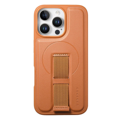CASENEO For iPhone 15 Pro Magnetic Case  Wristband PU Leather + PC Shockproof Phone Cover