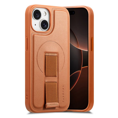 CASENEO For iPhone 15 Magnetic Case  Wristband PU Leather + PC Shockproof Phone Cover