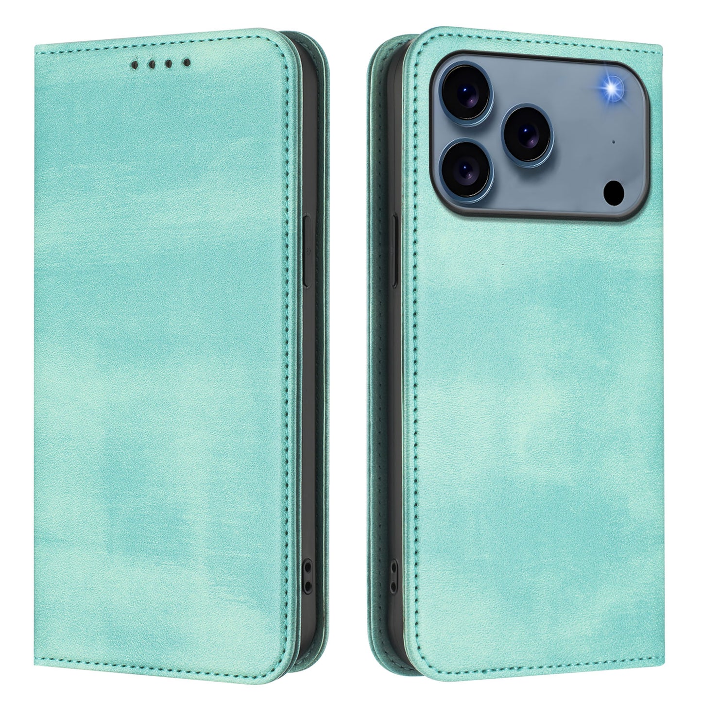 For iPhone 17 Pro Max Wallet Cases Retro Texture RFID Blocking Leather Phone Cover