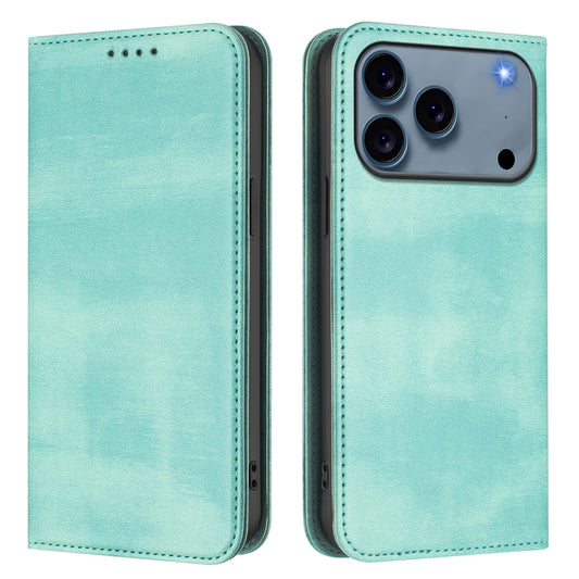 For iPhone 17 Pro Max Wallet Cases Retro Texture RFID Blocking Leather Phone Cover