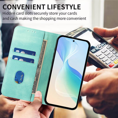 For iPhone 17 Pro Max Wallet Cases Retro Texture RFID Blocking Leather Phone Cover
