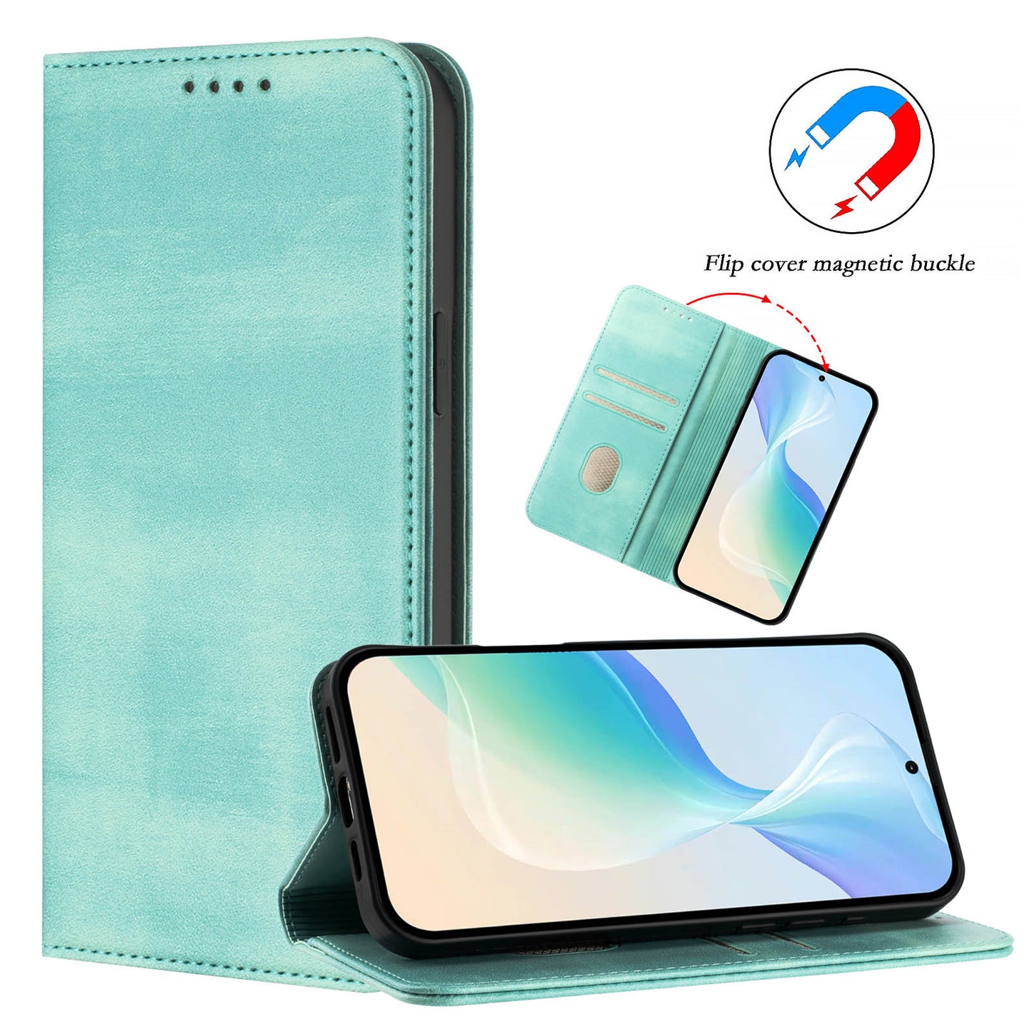 For iPhone 17 Pro Max Wallet Cases Retro Texture RFID Blocking Leather Phone Cover