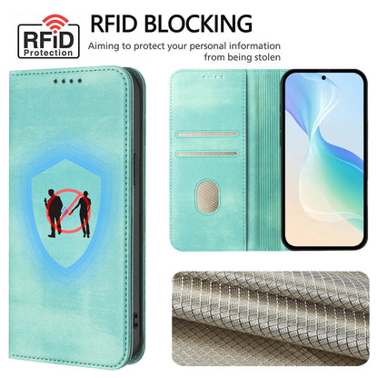 For iPhone 17 Pro Max Wallet Cases Retro Texture RFID Blocking Leather Phone Cover