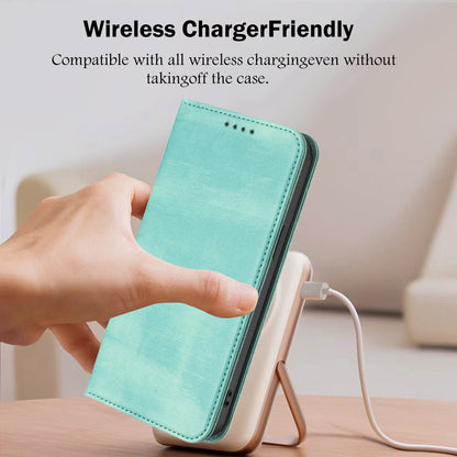 For iPhone 17 Pro Max Wallet Cases Retro Texture RFID Blocking Leather Phone Cover