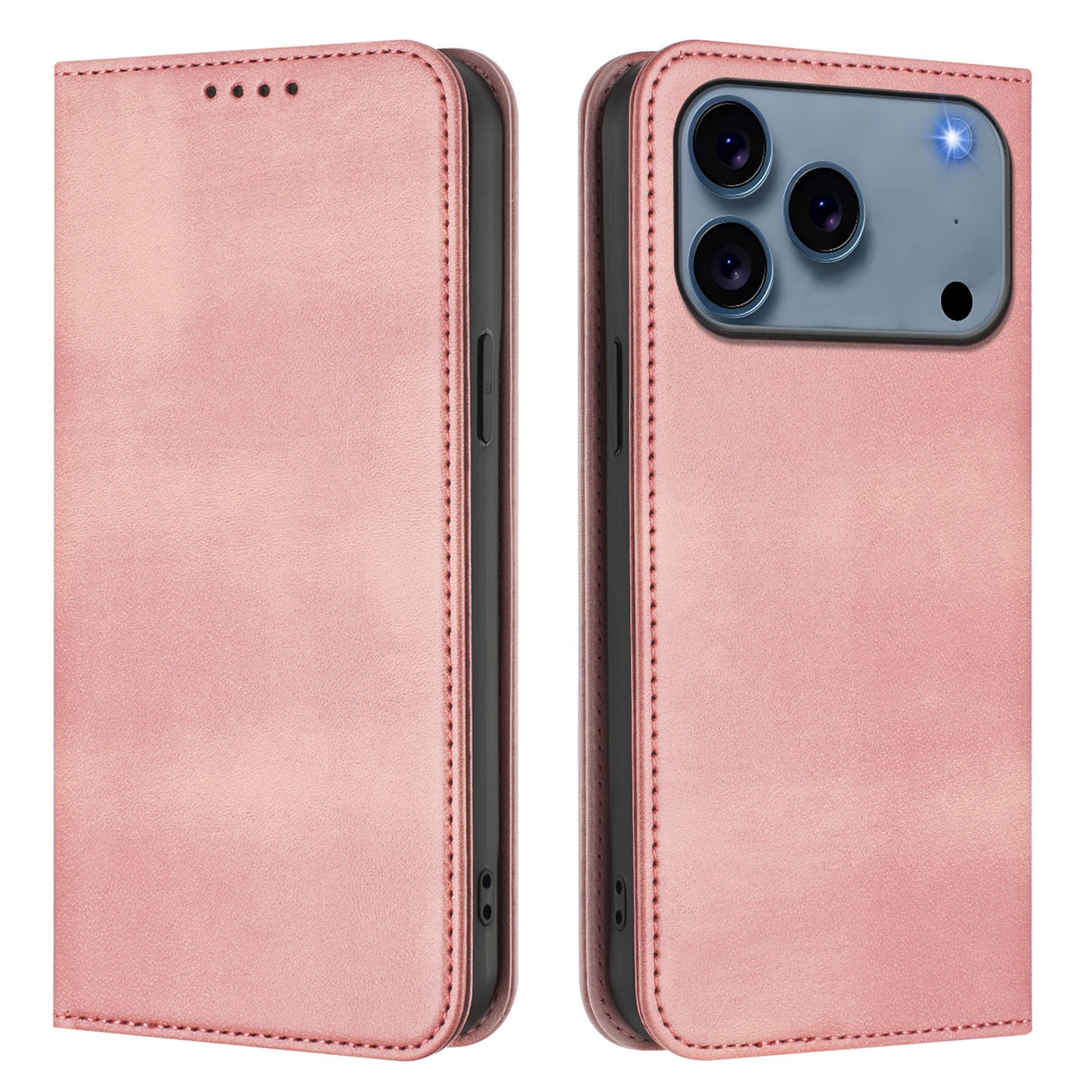 For iPhone 17 Pro Max Wallet Cases Retro Texture RFID Blocking Leather Phone Cover