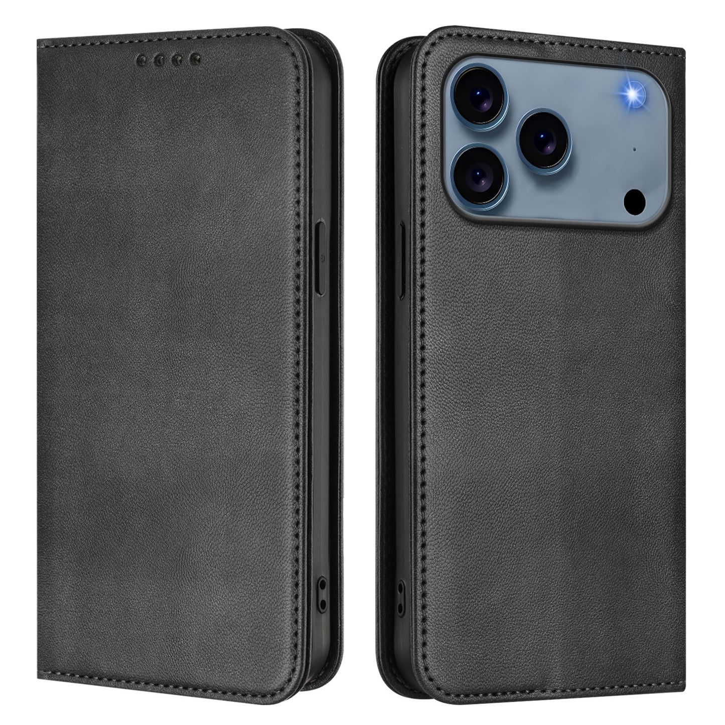 For iPhone 17 Pro Max Wallet Cases Retro Texture RFID Blocking Leather Phone Cover
