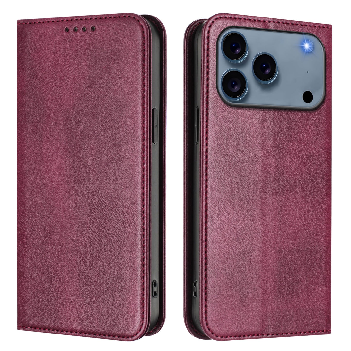 For iPhone 17 Pro Max Wallet Cases Retro Texture RFID Blocking Leather Phone Cover