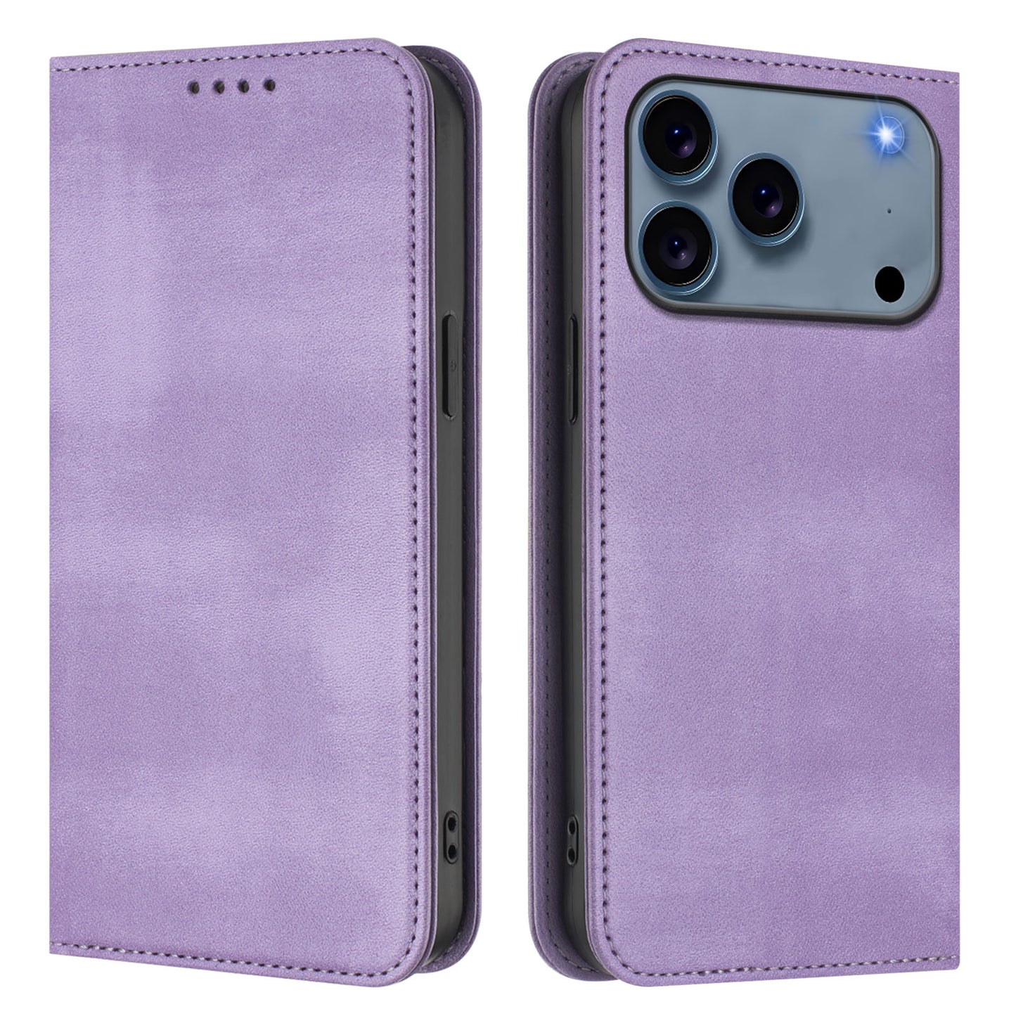 For iPhone 17 Pro Max Wallet Cases Retro Texture RFID Blocking Leather Phone Cover