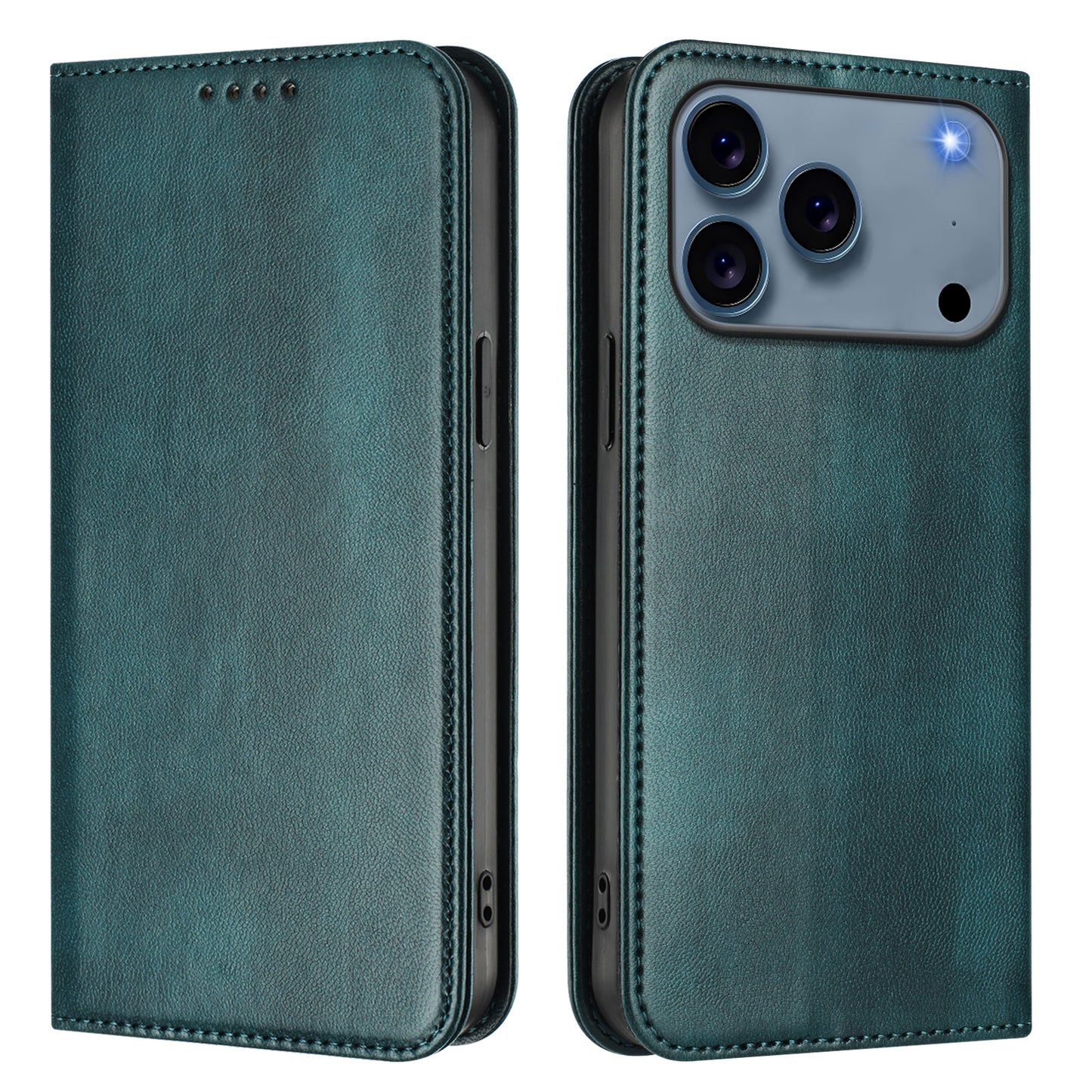 For iPhone 17 Pro Max Wallet Cases Retro Texture RFID Blocking Leather Phone Cover