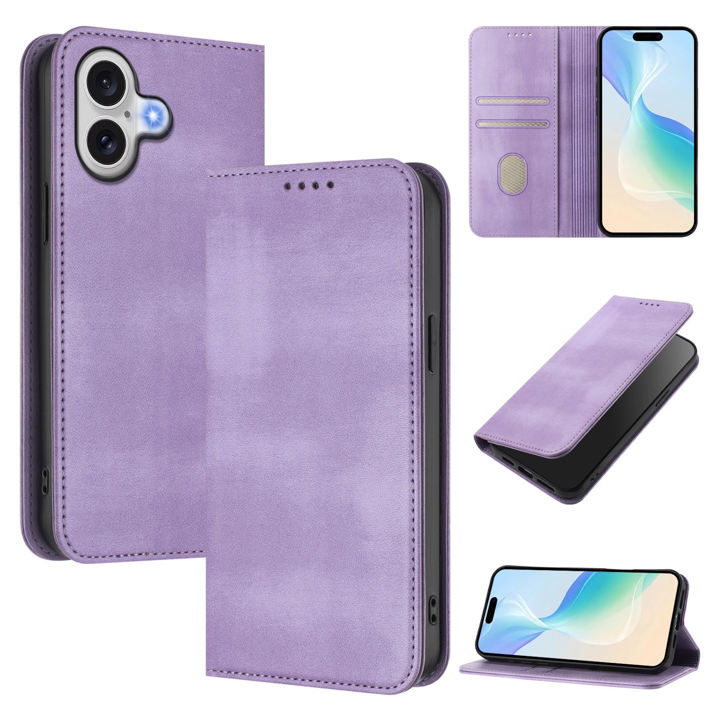 For iPhone 17 Wallet Cases Retro Texture RFID Blocking Leather Phone Cover