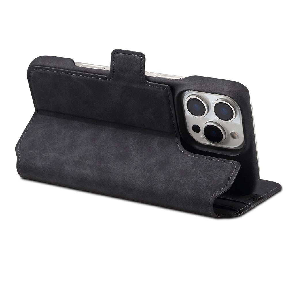 DENIOR B07 For iPhone 16 Pro Max Case Leather + PC Magnetic Detachable Wallet Phone Cover