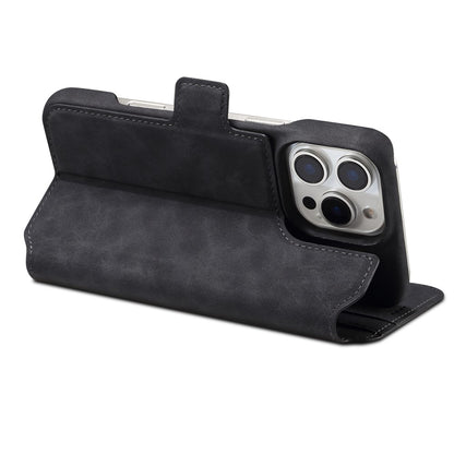 DENIOR B07 For iPhone 16 Pro Max Case Leather + PC Magnetic Detachable Wallet Phone Cover
