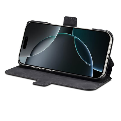 DENIOR B07 For iPhone 16 Pro Max Case Leather + PC Magnetic Detachable Wallet Phone Cover