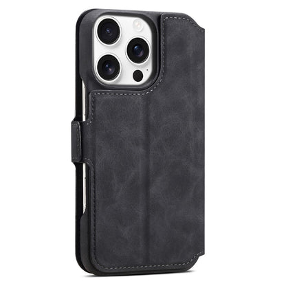 DENIOR B07 For iPhone 16 Pro Max Case Leather + PC Magnetic Detachable Wallet Phone Cover