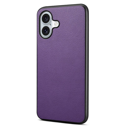 For iPhone 17 Case Calf Texture Leather + PC + TPU Phone Cover