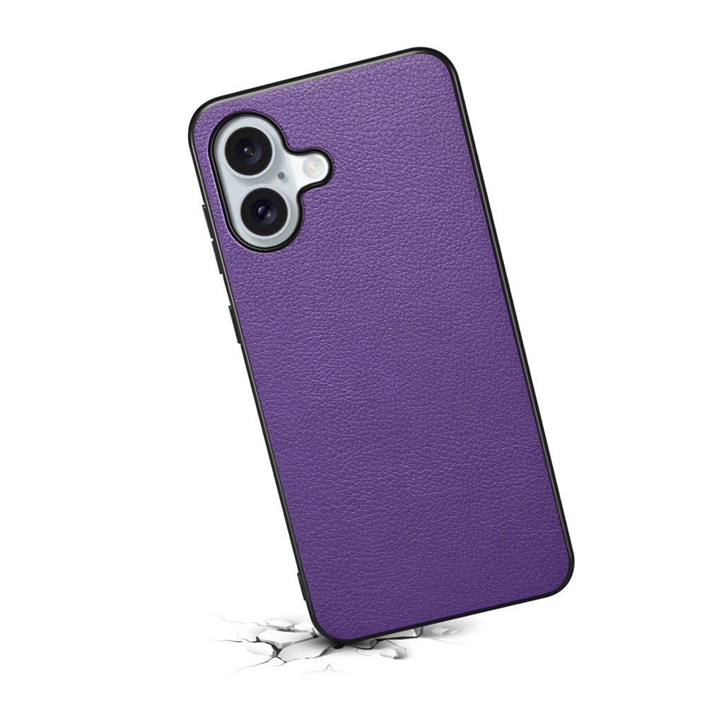 For iPhone 17 Case Calf Texture Leather + PC + TPU Phone Cover