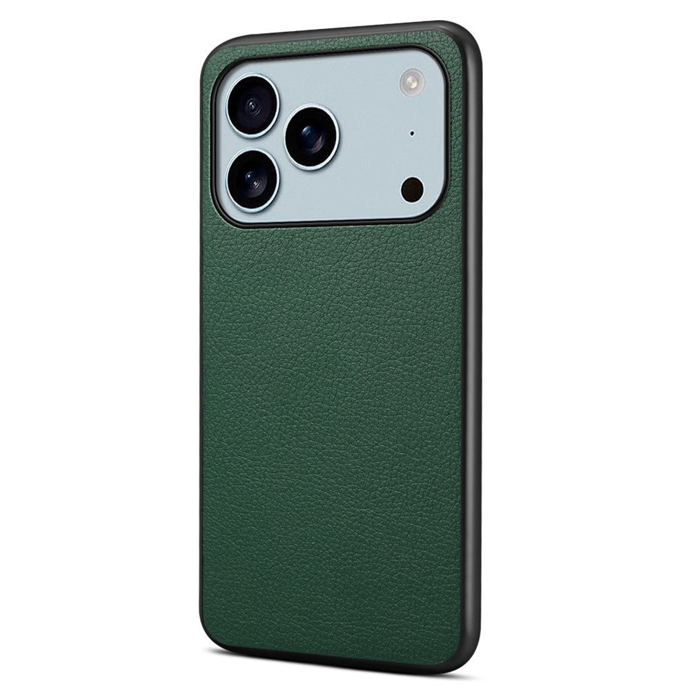 For iPhone 17 Pro Case Calf Texture Leather + PC + TPU Phone Cover
