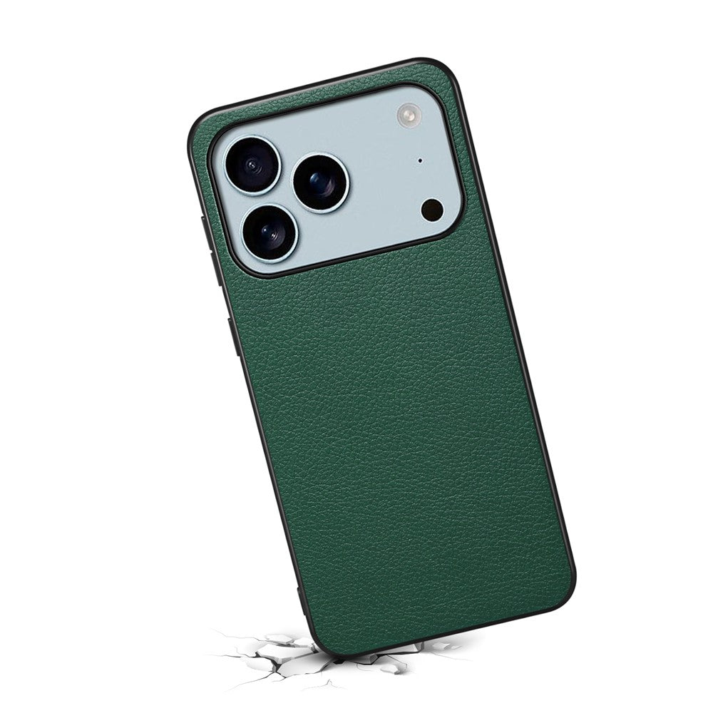 For iPhone 17 Pro Case Calf Texture Leather + PC + TPU Phone Cover