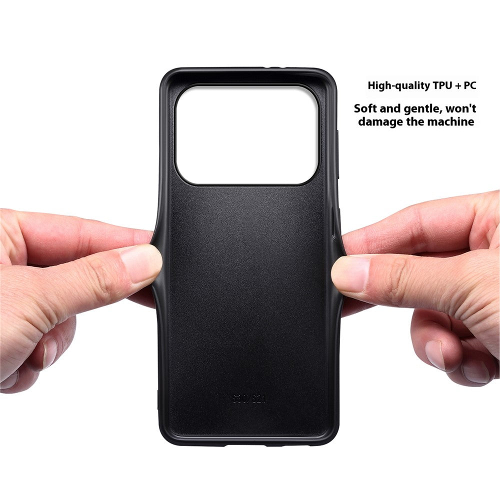 For iPhone 17 Pro Case Calf Texture Leather + PC + TPU Phone Cover