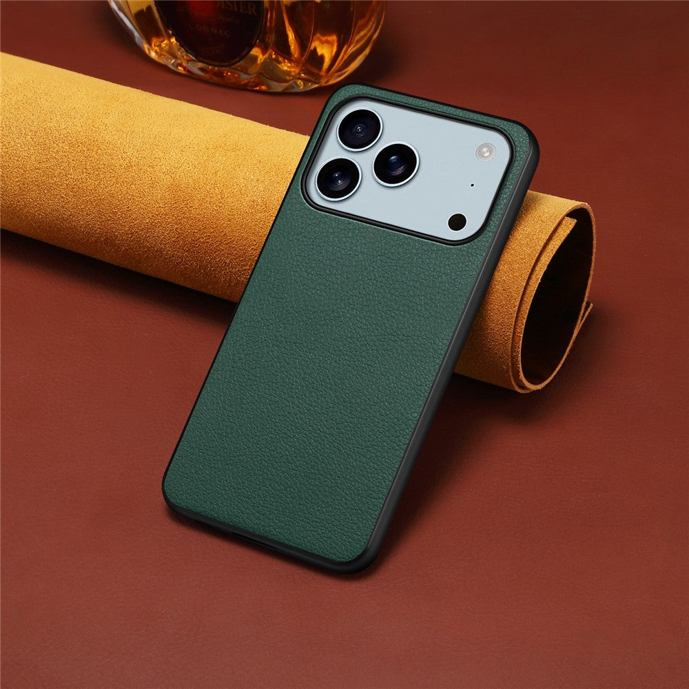 For iPhone 17 Pro Case Calf Texture Leather + PC + TPU Phone Cover