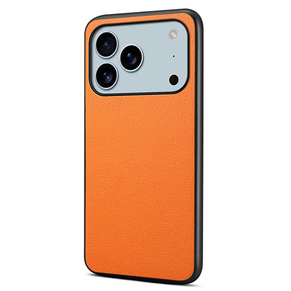 For iPhone 17 Pro Case Calf Texture Leather + PC + TPU Phone Cover