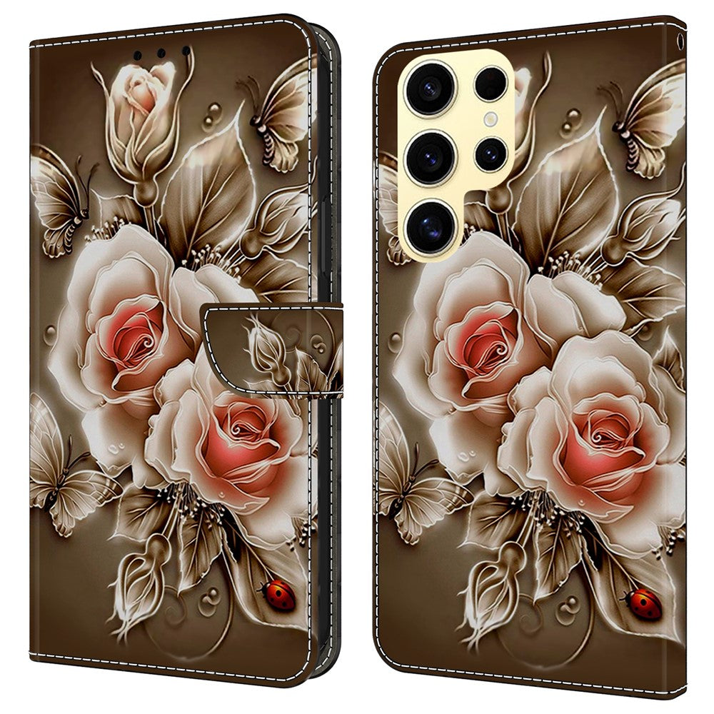 For Samsung Galaxy S25 Ultra Case Wallet Stand Pattern Printing PU Leather Flip Phone Cover