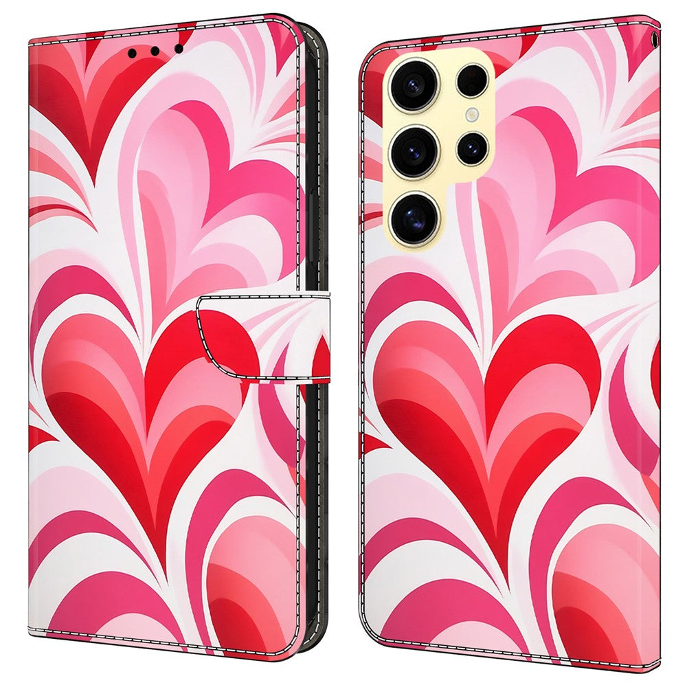 For Samsung Galaxy S25 Ultra Case Wallet Stand Pattern Printing PU Leather Flip Phone Cover