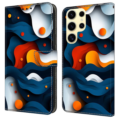 For Samsung Galaxy S25 Ultra Case Wallet Stand Pattern Printing PU Leather Flip Phone Cover