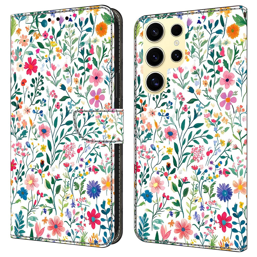 For Samsung Galaxy S25 Ultra Case Wallet Stand Pattern Printing PU Leather Flip Phone Cover