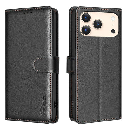 BINFEN COLOR For iPhone 17 Pro Max Leather Case  BF32 Wallet RFID Blocking Phone Cover